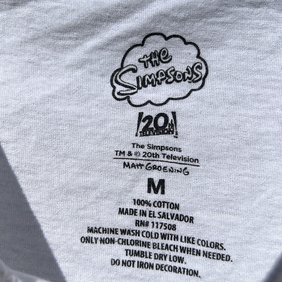 The Simpsons Family Portrait Graphic Long Sleeve Tee White Shirt Men’s Medium - Picture 5 of 8